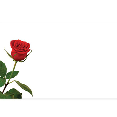 Florist Enclosure Cards - Cards Rose Bud Single (10x6.5cmH) Pack 50