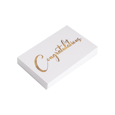 Cards White Congratulations Gold (10x6.5cmH) Pk 50