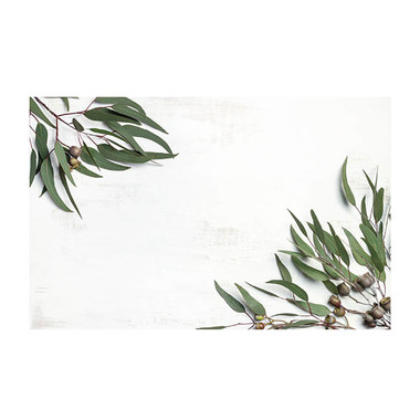 Florist Enclosure Cards - Cards White Native Gum Nuts & Leaves (10x6.5cmH) Pack 50