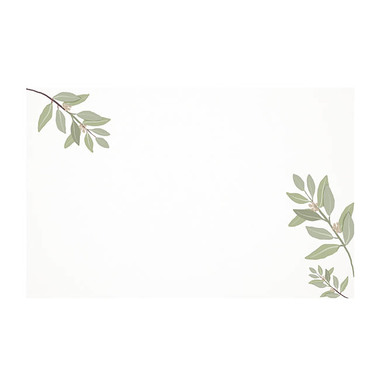 Florist Enclosure Cards - Cards White Gum Leaves Pastel Green (10x6.5cmH) Pack 50