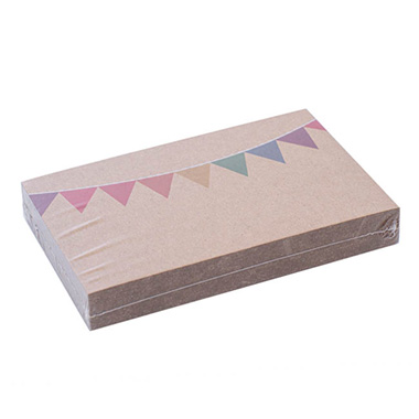 Cards Brown Kraft Multi Colour Party Bunting (10x6.5cm)Pk 50