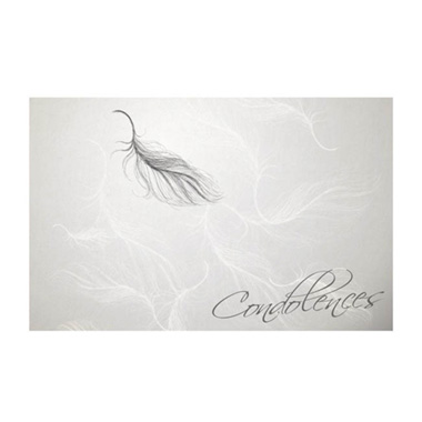 Florist Enclosure Cards - Cards White Condolance Feather (10x6.5cmH) Pack 50