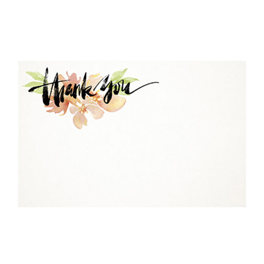 Florist Enclosure Cards - Cards White Thank You on Flower (10x6.5cmH) Pack 50