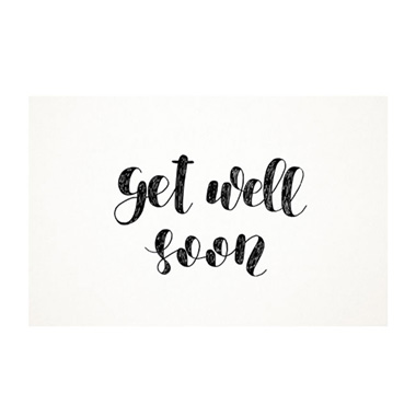 Florist Enclosure Cards - Cards White Get Well Soon Black (10x6.5cmH) Pack 50