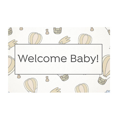 Florist Enclosure Cards - Cards White Welcome Baby on Air Balloons (10x6.5cmH) Pack 50