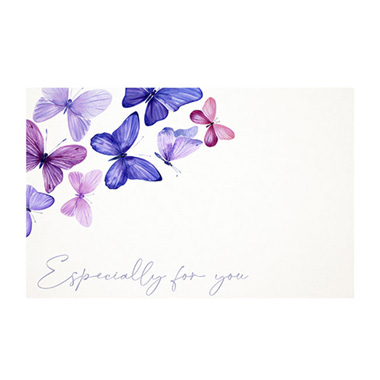 Florist Enclosure Cards - Cards White Especially For You Butterflies (10x6.5cmH) Pk 50
