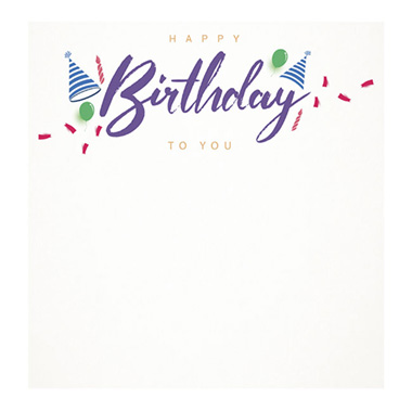 Florist Enclosure Cards - Cards White Happy Birthday Multi Colour (10x10cmH) Pk 50
