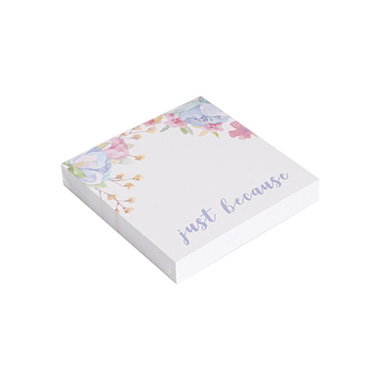 Cards White Just Because Floral (10x10cmH) Pk 50