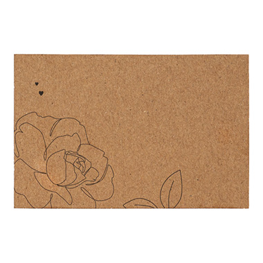 Florist Enclosure Cards - Cards Brown Kraft Corner Flower (10x6.5cmH) Pack 50