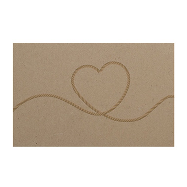 Florist Enclosure Cards - Cards Brown Kraft Rope Heart (10x6.5cmH) Pack 50