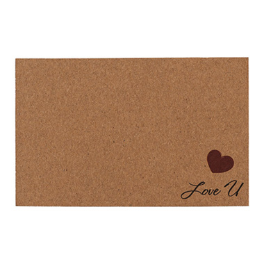 Florist Enclosure Cards - Cards Brown Kraft Love U Plain (10x6.5cmH) Pk 50