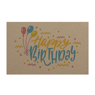 Florist Enclosure Cards - Cards Brown Kraft Happy Birthday Balloons (10x6.5cmH) Pk 50