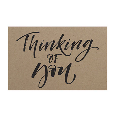 Florist Enclosure Cards - Cards Brown Kraft Thinking of You (10x6.5cmH) Pack 50