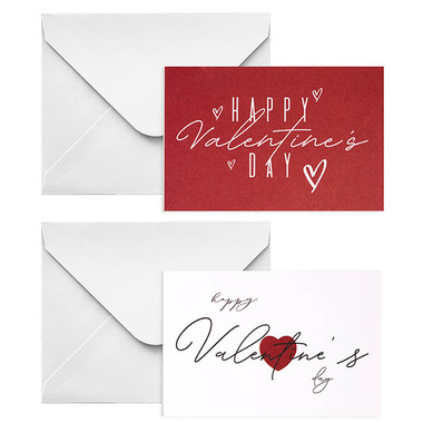 Florist Enclosure Cards - Cards Classic Valentines & Envelope White Pk50 (10x6.5cmH)