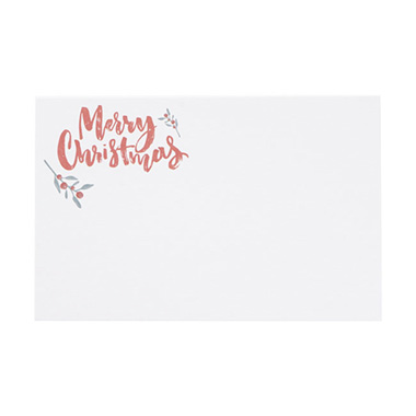 Cards Christmas Holly with Envelopes White Pk50 (10x6.5cmH)