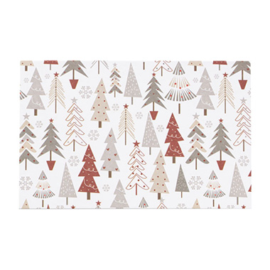 Cards Christmas Trees with Envelopes White Pk50 (10x6.5cmH)