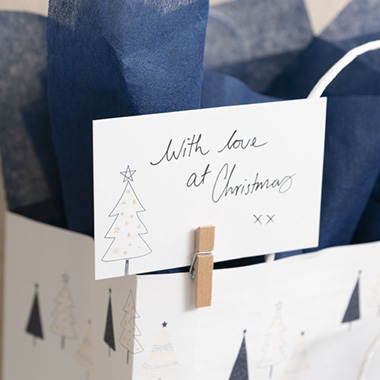 Cards Christmas Tree & Envelopes White Pk50 (10x6.5cmH)