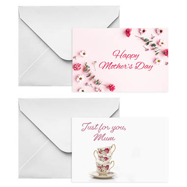 Florist Enclosure Cards - Cards Mothers Day Pink with Envelopes White Pk50 (10x6.5cmH)