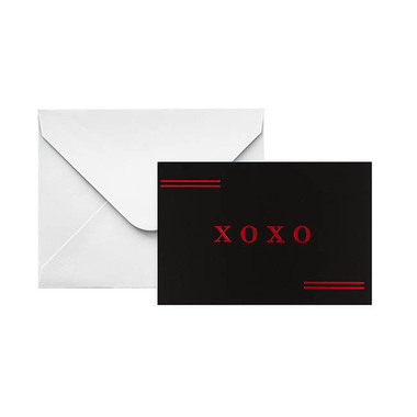 Gold Foil - Red Foil Black Card & Envelope XOXO Pack 25(10x6.5Hcm)