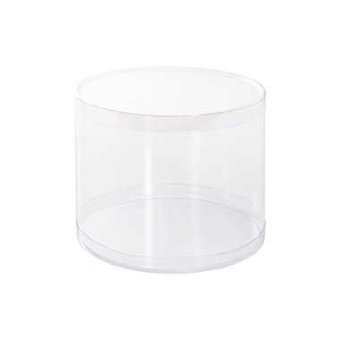 Cello Acetate PVC Corsage Gift Box (15cmDx12cmH) Round Clear