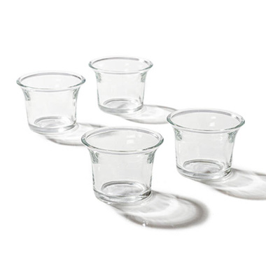 Tealight Candle Holders - Glass Tealight Candle Holder Flare Clear (6.5x4.7cmH)