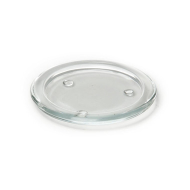 Candle Plates - Round Glass Candle Plate Clear (11x1.5cmH)