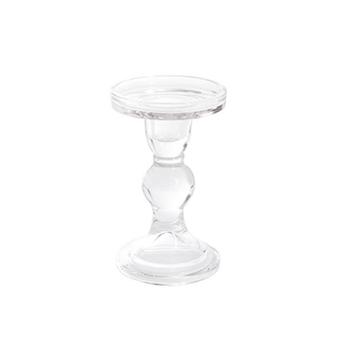 Candelabras - Glass Candle Holder Clear (8.5x13.6cmH)