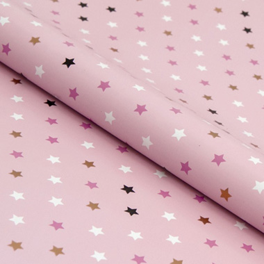 Wrapping Paper Rolls - Counter Handi Roll Gloss Star Pink (70cmx10m)