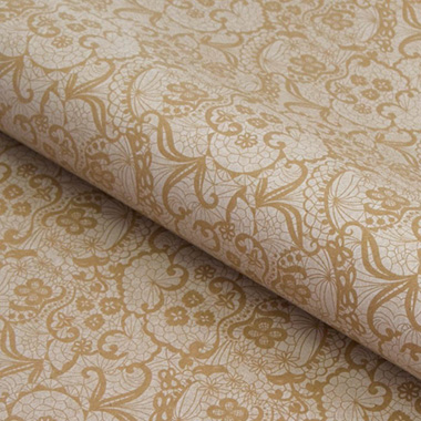 Wrapping Paper Rolls - Wrapping Paper Counter Roll Lace White BrownKraft (50cmx50m)