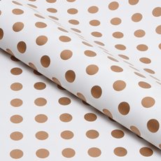 Wrapping Paper Rolls - Wrapping Paper Roll Bold Dot Gloss Copper on White(50cmx50m)