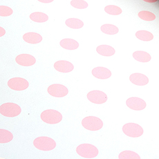 Wrapping Paper Roll Gloss Baby Pink Dot on White (50cmx50m)