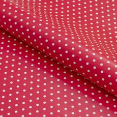 Wrapping Paper Rolls - Wrapping Paper Roll Polka Dots Gloss White on Red (50cmx50m)