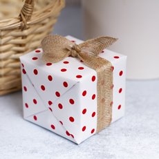 Wrapping Paper Roll Polka Dots Gloss Red on White (50cmx50m)