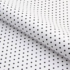 Wrapping Paper Rolls - Wrapping Paper Roll Polka Dots Gloss Blk on White (50cmx50m)