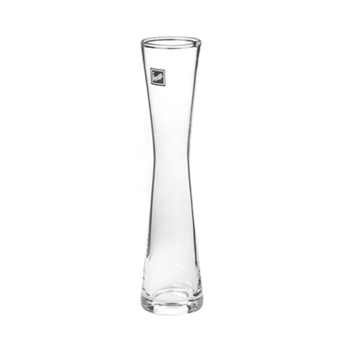 Glass Bud Vases - Glass Cylinder Waisted Bud Vase Clear (5Dx24cmH)