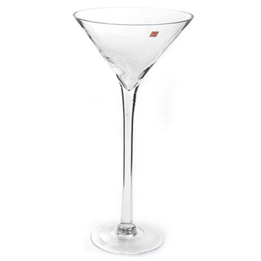 Martini Vases - Glass Martini Vase Tall Clear (26Dx50cmH) (Wide Top)