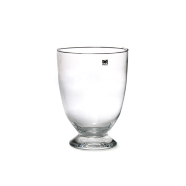 Clear Glass Vases - Glass Conical Vase Footed Clear (15Dx20cmH)