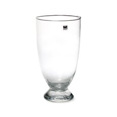 Clear Glass Vases - Glass Conical Vase Footed Clear (13.4Dx25cmH)