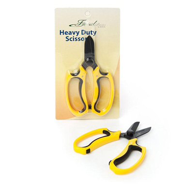 Florist & Craft Scissors - Flower Snips Heavy Duty Yellow Black (17.5cm -7)