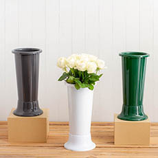 Ideal Flower Display Vase with Base 4L Dark Grey (14x35cmH)