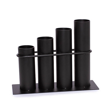 Wire Holder 4 Tubes Black (32X11X25.5cmH)