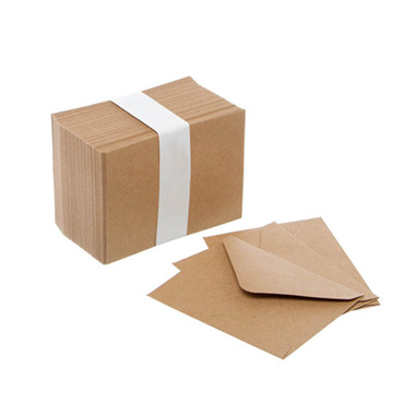 Envelopes - Brown Kraft Envelopes Lick & Stick (85x110mm) Pack 100