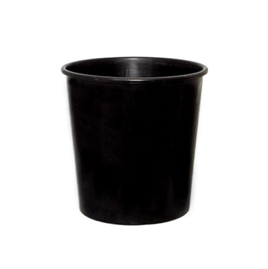 Plastic Flower Buckets - Flower Bucket Sturdy Plastic Round 07L Black (23Dx23cmH)