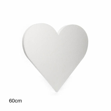 Polystyrene Heart Solid 24 (W60cmx52cmx5cm)