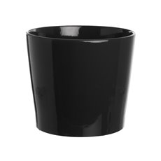 Large Flower Pots & Planters - Ceramic Bravo Pot Large Gloss Black (23x20cmH)