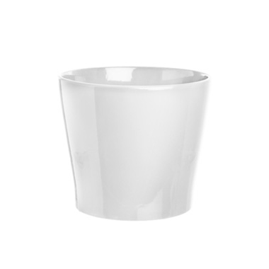 Large Flower Pots & Planters - Ceramic Bravo Pot Medium Gloss White (18Dx15cmH)