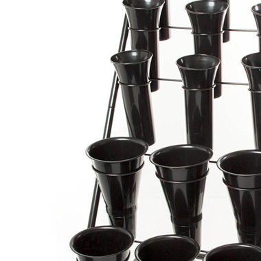 Flower Display Stand 15 Plastic Vase Black (60X65x123cmH)