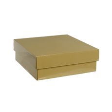 Hamper Boxes - Gourmet Box Square Small Gold (24x24x9cmH)