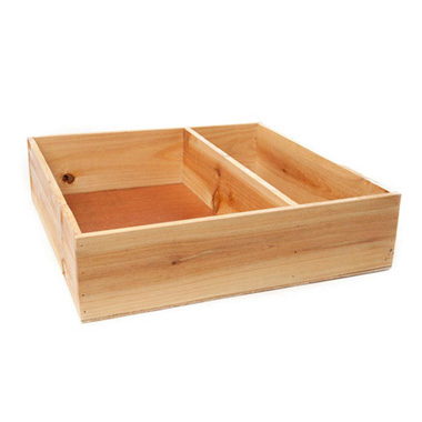 Wooden Crates & Boxes - Wooden Gourmet Hamper Box Natural (33.5x33.5x9cmH)