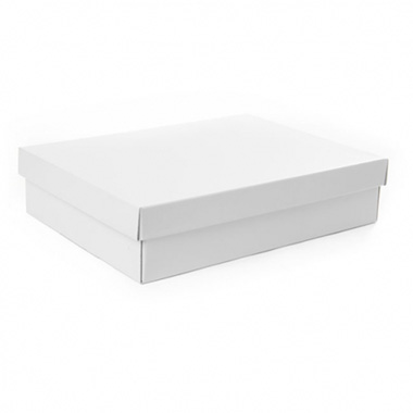 Hamper Boxes - Gourmet Box Rectangle Large White (40x30x9cmH)